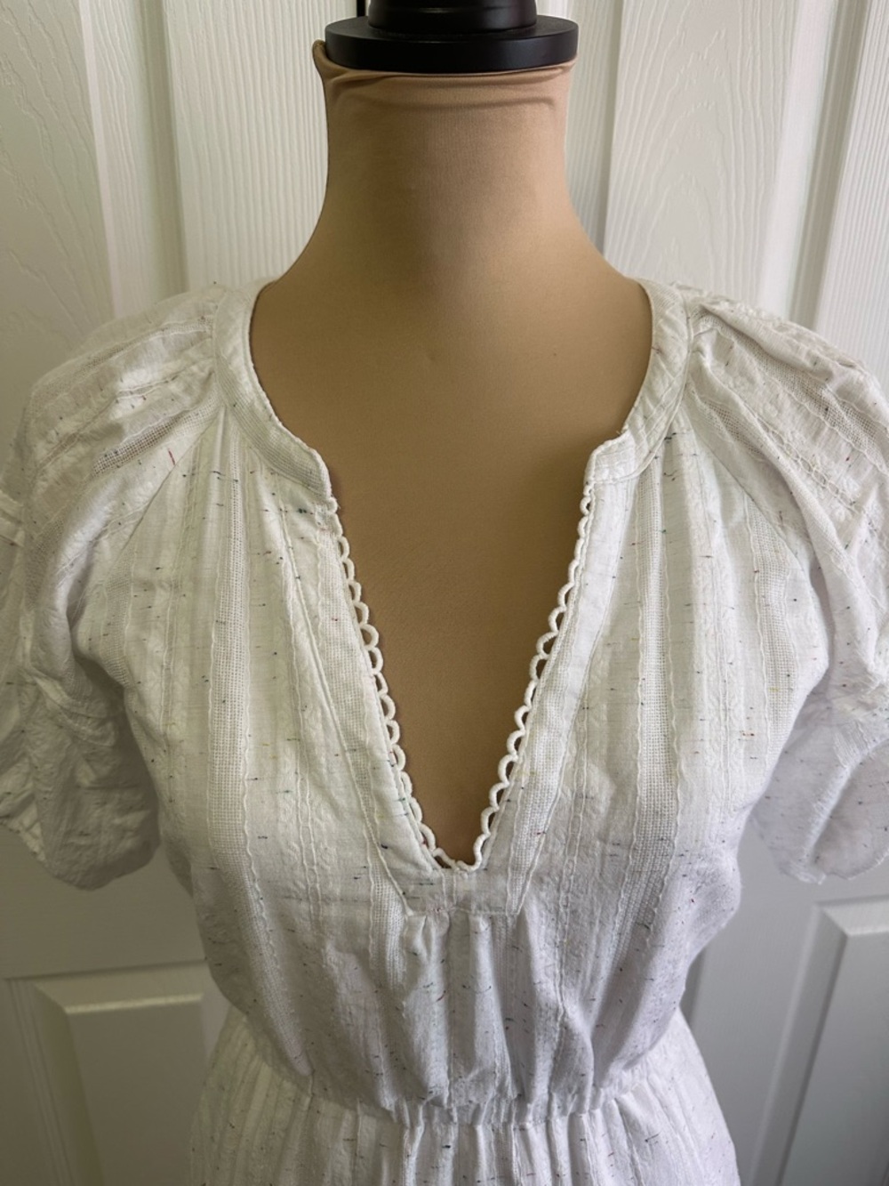 Betsey Johnson White Tiered Eyelet Midi Dress - Picture 5 of 7